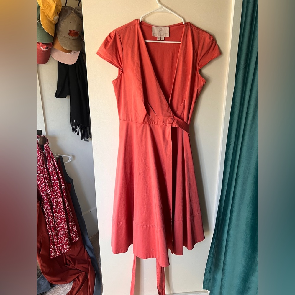 Gal Meets Glam Coral Midi Dress